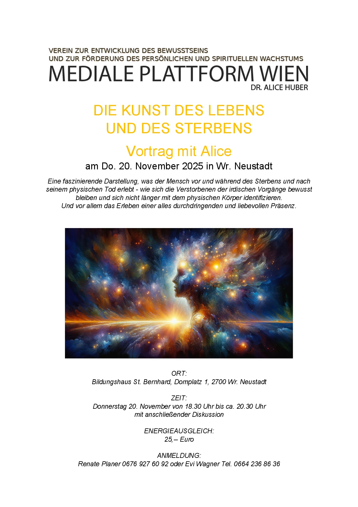 DIE KUNST DES LEBENS UND STERBENS 20.11.25